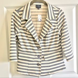 Market & Spruce Grey Striped Knit Jacket NWOT
